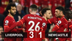 Liverpool 3-1 Newcastle: Liverpool bám sát Man City